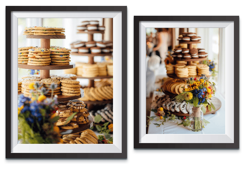 photo of wedding cookie towers